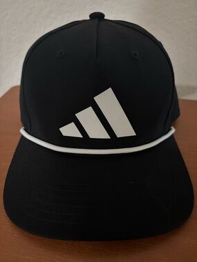 adidas Black Golf Rope Hat with White Logo